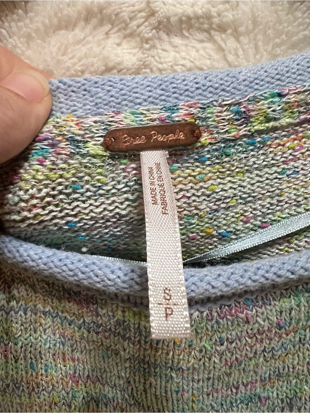 Free People Pastel Speckled Crewneck Sweater - Small